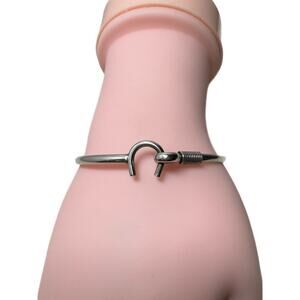 Sterling Silver Lucky Horseshoe Clasp U Hook Bangle Bracelet